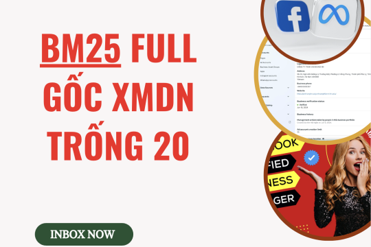 🔥 SẢN PHẨM HOT - BM25 FULL GỐC XMDN 🔥 Còn trống 20 VNĐ + 7 USD – Giải pháp cung cấp tkqc cho các doanh nghiệp shop bán hàng! ✨ Business Manager 25 (BM25) uy tín, full gốc XMDN, mang đến hiệu quả vượt trội cho các chiến dịch quảng cáo Facebook. Với khả năng chịu tải cao và dễ dàng quản lý, BM25 sẽ giúp bạn tăng trưởng doanh thu mạnh mẽ. ✅ Lợi ích: - Tài khoản full gốc, bảo mật an toàn. - Trống 20 VNĐ + 7 USD, dễ dàng tùy chỉnh ngân sách. - Khả năng phân phối quảng cáo vượt trội, đạt hiệu quả tối đa. Nhanh tay sở hữu BM25 để chiếm ưu thế trên thị trường! 💥 #QUANGVSP