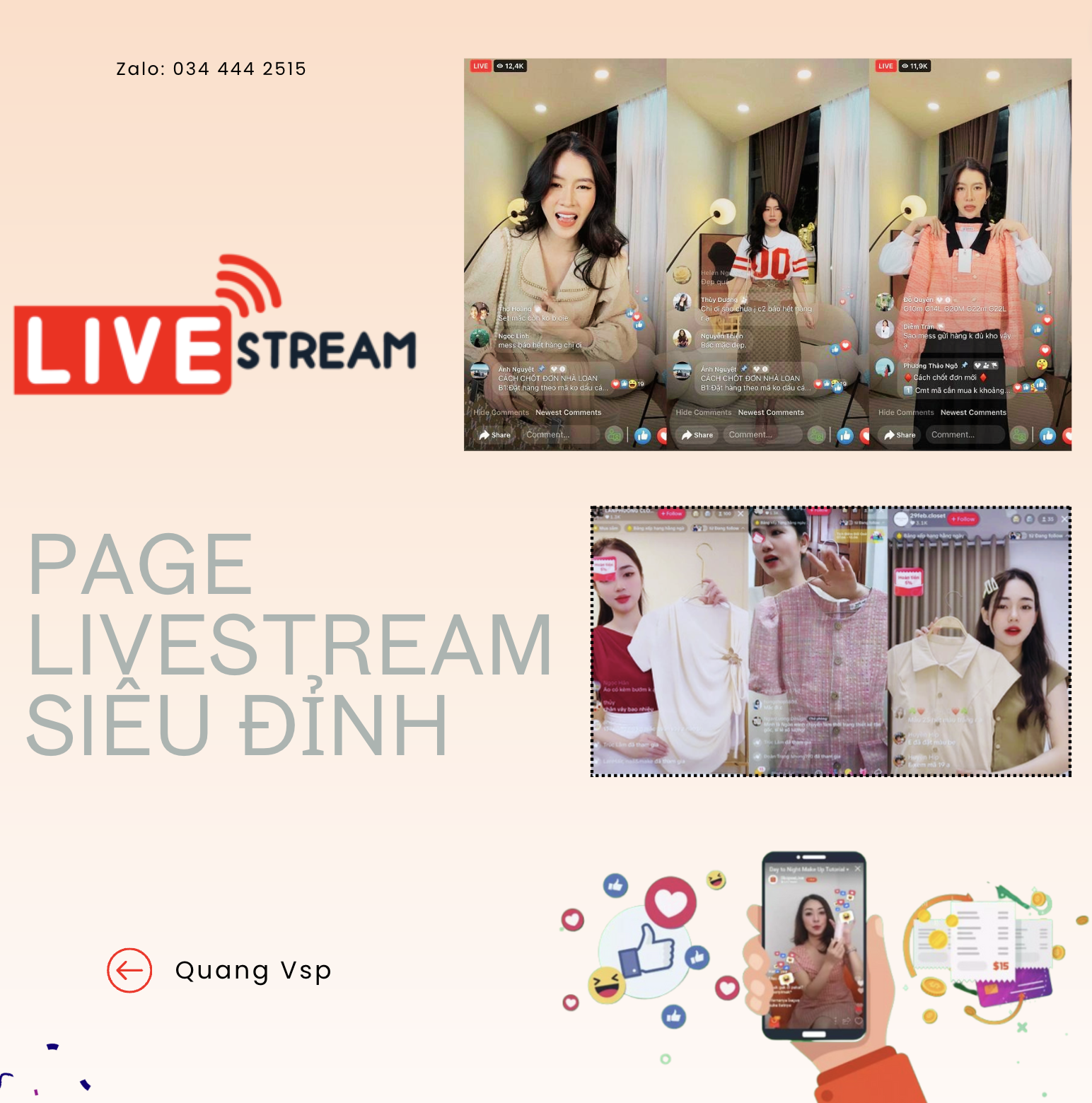 🔥 SỐ LƯỢNG CÓ HẠN! SỞ HỮU NGAY PAGE LIVESTREAM SIÊU ĐỈNH - CƠ HỘI BỨT PHÁ DOANH SỐ! 🔥 Chỉ còn 90 Page ADS LIVE cuối cùng với tính năng quảng cáo Livestream độc quyền! 🚀 Kích hoạt ngay ADS LIVE trên bất kỳ fanpage nào của bạn để bán hàng chốt đơn siêu nhanh! Vì sao bạn cần sở hữu ngay? - Tăng doanh thu đột phá: Livestream bán hàng tương tác trực tiếp, khách chốt đơn ngay tại chỗ, doanh số tăng gấp bội chỉ trong vài giờ. - Tiếp cận hàng nghìn khách hàng tiềm năng: Tính năng quảng cáo ADS LIVE giúp livestream của bạn tiếp cận nhanh chóng và hiệu quả đến đúng đối tượng. - Tiết kiệm chi phí: Tăng tương tác tự nhiên, giảm đáng kể chi phí quảng cáo so với các hình thức khác. - Uy tín - Tăng sự tin cậy: Khách hàng được thấy sản phẩm trực tiếp, giải đáp thắc mắc ngay trên sóng, chốt đơn nhanh chóng và dễ dàng hơn. - Giới hạn số lượng: Số page ADS LIVE còn rất ít, ai nhanh tay sẽ có cơ hội sở hữu ngay để bắt đầu thu về lợi nhuận khủng! Hãy CK ngay hôm nay để sở hữu Page ADS LIVE với giá cực ưu đãi! Đây chính là cơ hội để bạn bứt phá doanh số, đừng bỏ lỡ cơ hội vàng này! ⏳ 📞 Liên hệ ngay để chốt deal! Nhanh tay - số lượng có hạn! Zalo: 034 444 2515 #QUANGVSP